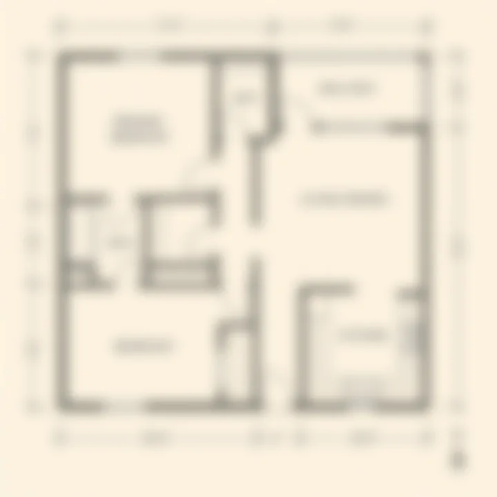 2 BHK small 1063 sq.ft. floor plan