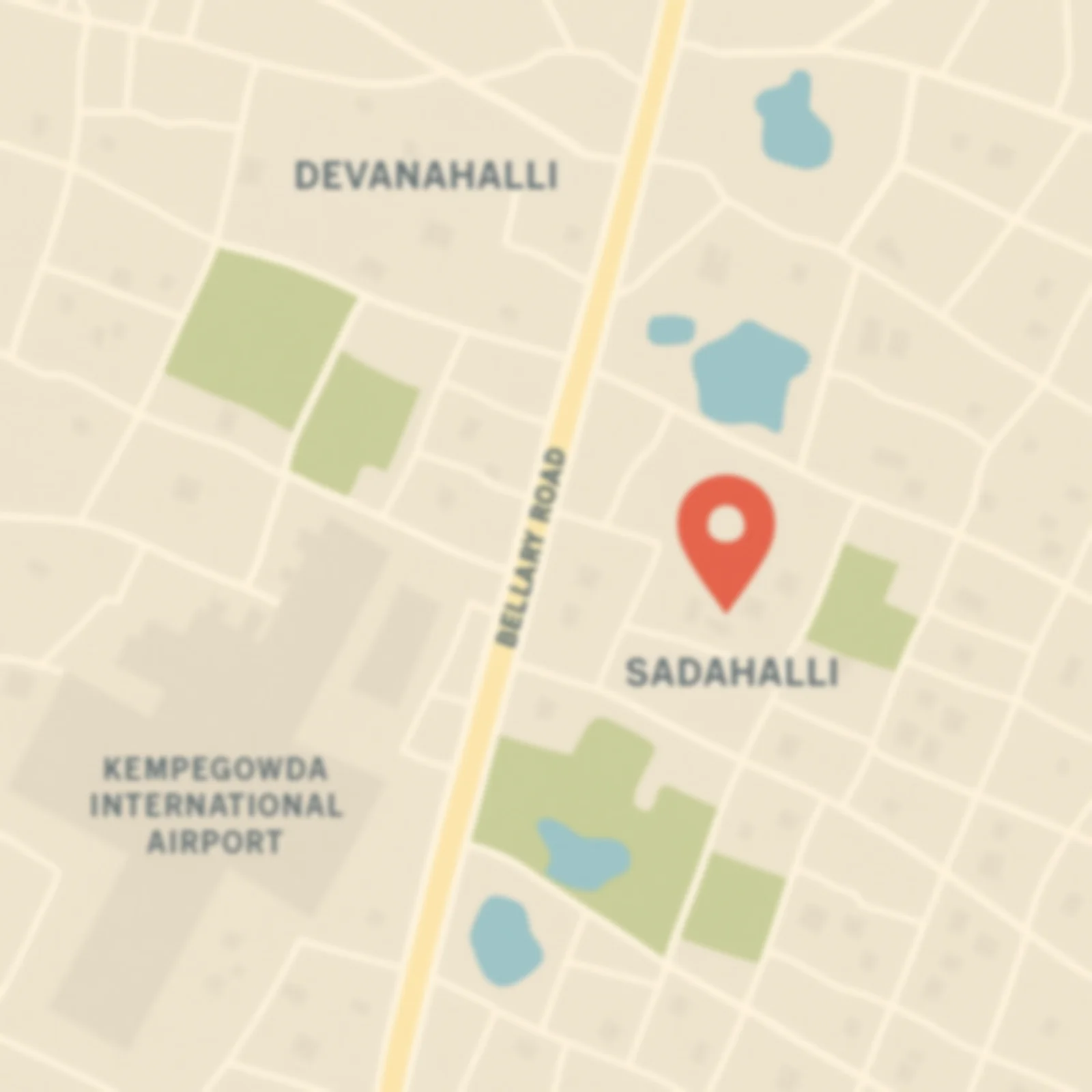 Lodha Sadahalli location map showing access to NH-44 / Bellary Road, Sadahalli, Devanahalli Junction, Orion Uptown Mall and the Bangalore CBD drive
